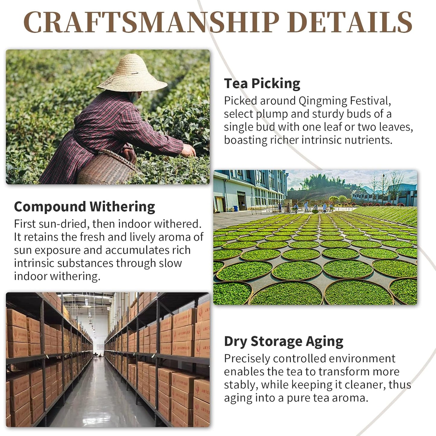 CHADUO White Peony Tea Authentic Fuding White Tea 2013 Crafted Intertwined Floral & Honeyed Aromas 5.29oz/150g Bai Mudan Chinese Tea 白牡丹龙珠 福鼎白茶 白茶