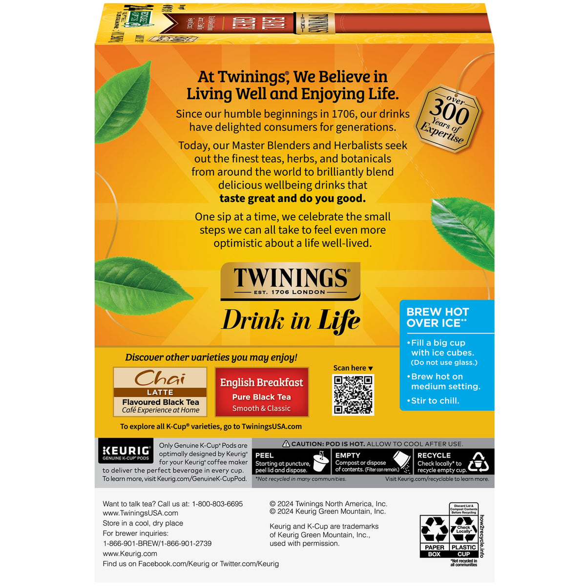 Twinings Earl Grey Black Tea K-Cup Pods for Keurig, 24 Count (Pack of 2)