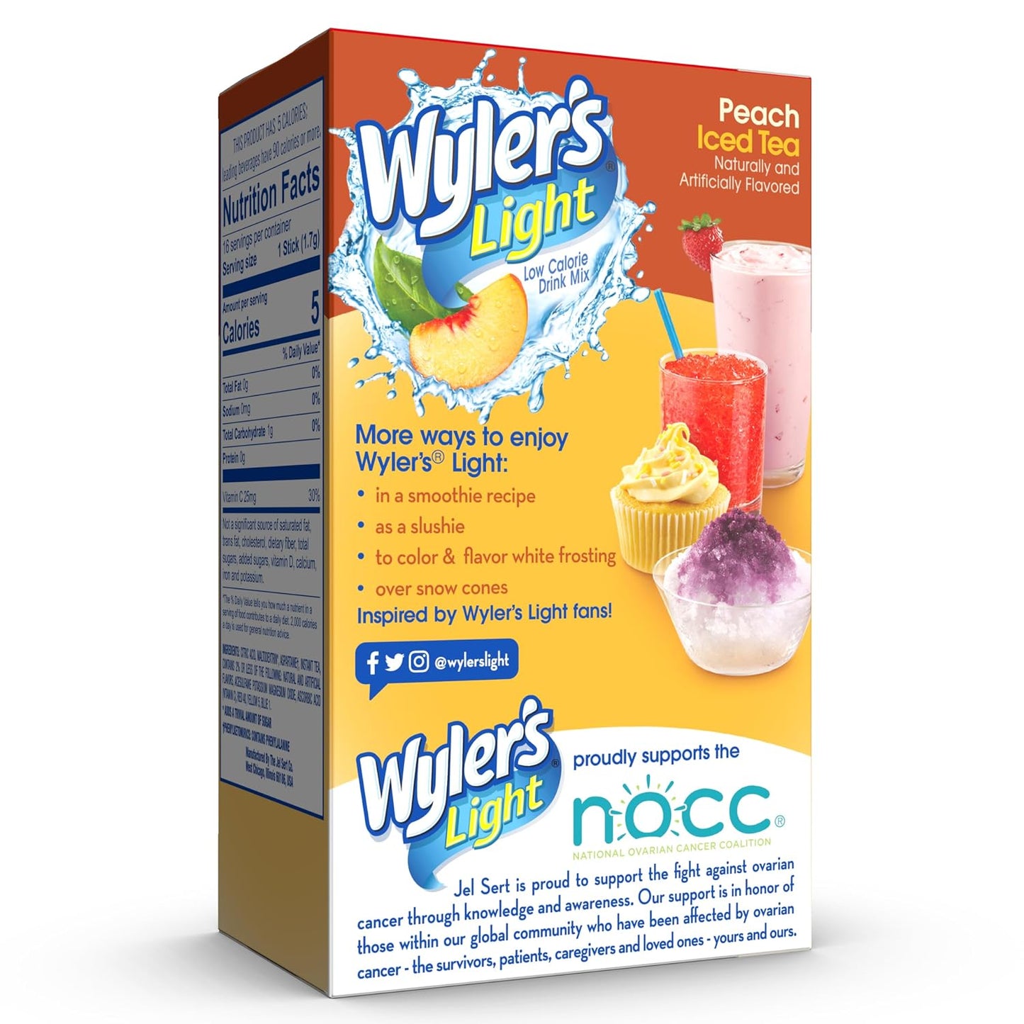 Wyler's Light Singles To Go Water Drink Mix, Peach Iced Tea, 96 Packets