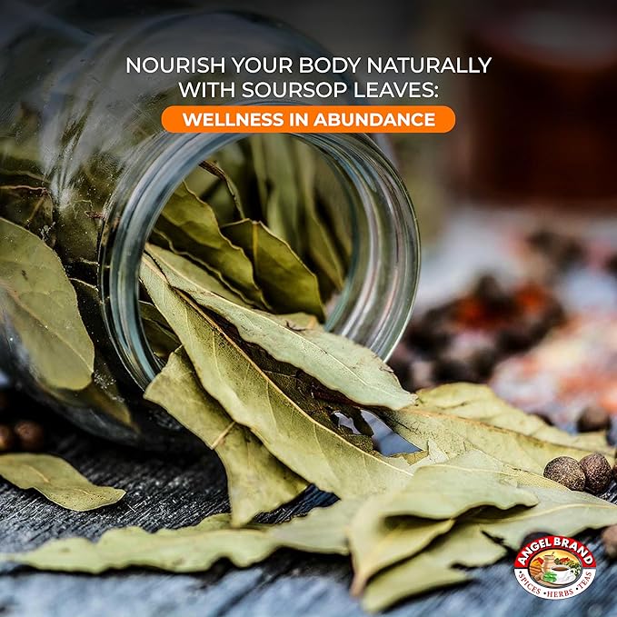 Angel Brand Dried Guanabana Leaves for Herbal Tea – Ideal for Brewing Refreshing and Beneficial Drinks – 2oz
