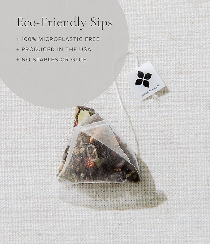 Art of Tea | Assorted Tea Sampler | 12 Count Sampler Box | Breakfast Tea, Earl Grey Creme, Egyptian Chamomile (Non-Caffeinated), French Lemon Ginger (Non-Caffeinated), Green Pomegranate, Mint Green, Tali's Masala Chai, Happy Tea, and White Coconut Creme