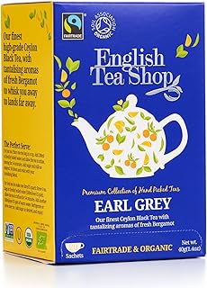 English Tea Shop Earl Grey 20 Sachet Tea Bags, 40 Gram (Pack of 6)