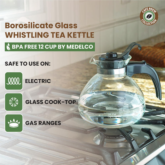 CAFÉ BREW COLLECTION Café Brew Glass Tea Kettle, 12 Cup