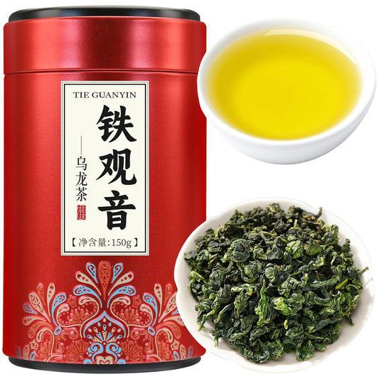 Yuexi Tie Guan Yin Oolong Tea Loose Leaf, Authentic Fujian Chinese High Mountain Iron Goddess of Mercy Tea, Fresh Hand-Picked Anxi Tieguanyin, Natural Floral Aroma Smooth Taste 安溪铁观音 乌龙茶 5.29oz/150g