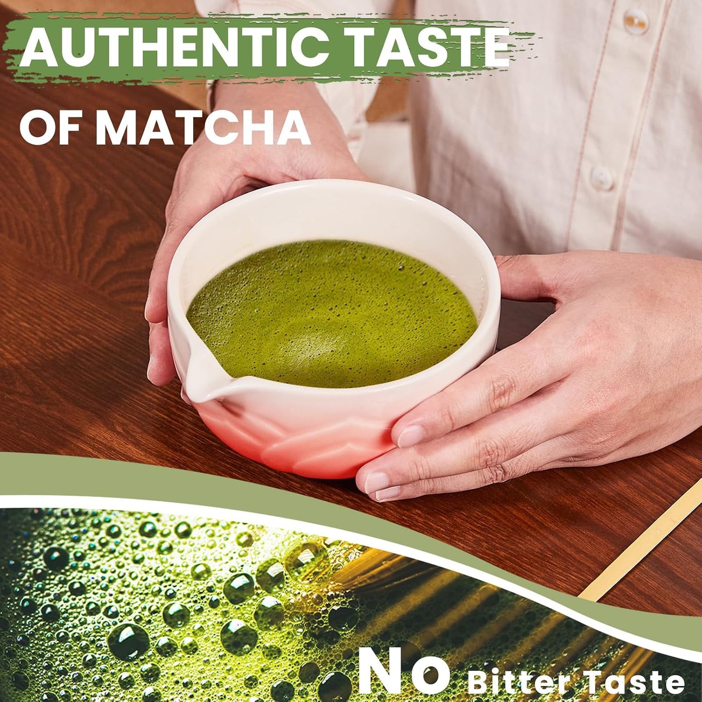 Matcha Whisk Set, Lotus Gradient Red Ceramic Matcha Set Includes Matcha Bowl, Matcha Whisk (Chasen) and Holder, Sifter, Bamboo Scoop &amp; Spoon - 6 Pcs Matcha Kit for Matcha Lovers