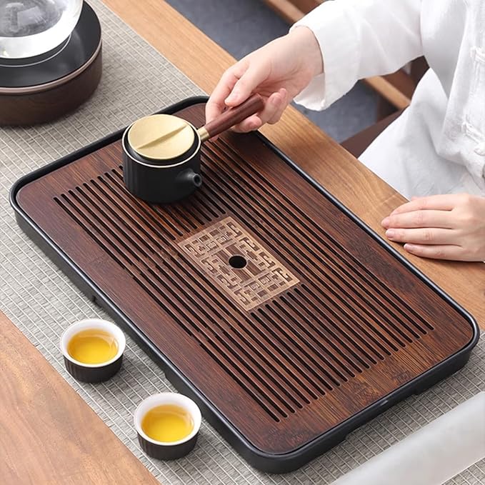 17 Inch Chinese Gongfu Bamboo Tea Tray with Water Storage for Kungfu Tea Set
