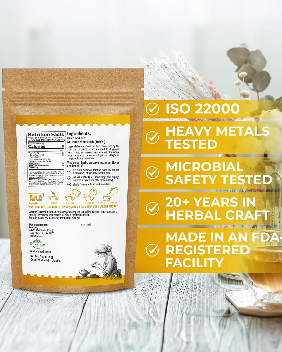 4 oz. St Johns Wort Herb Herbal Tea (Hypericum) - 113g Hierba De San Juan Herb Tea