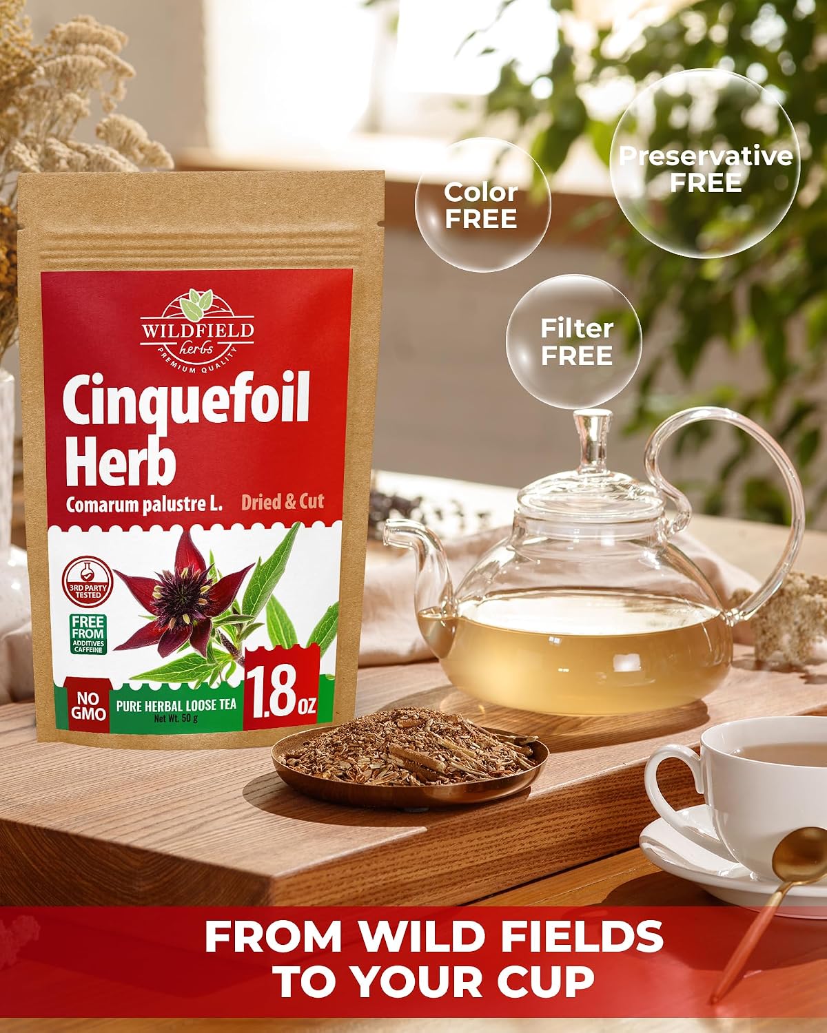 1.8 oz Cinquefoil Herb Dried Five Finger Grass Herb Potentilla Palustris Tea (Comarum Palustre L.) - 50g Sabelnik Herbal Tea