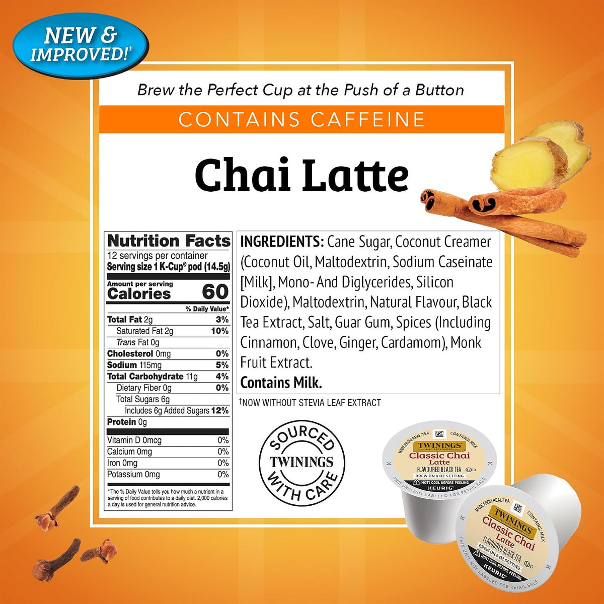 Twinings Chai Latte Creamy Black Tea K-Cups for Keurig