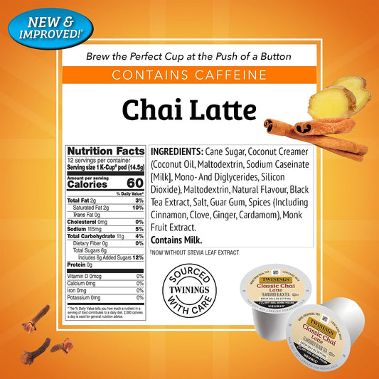 Twinings Chai Latte Creamy Black Tea K-Cups for Keurig