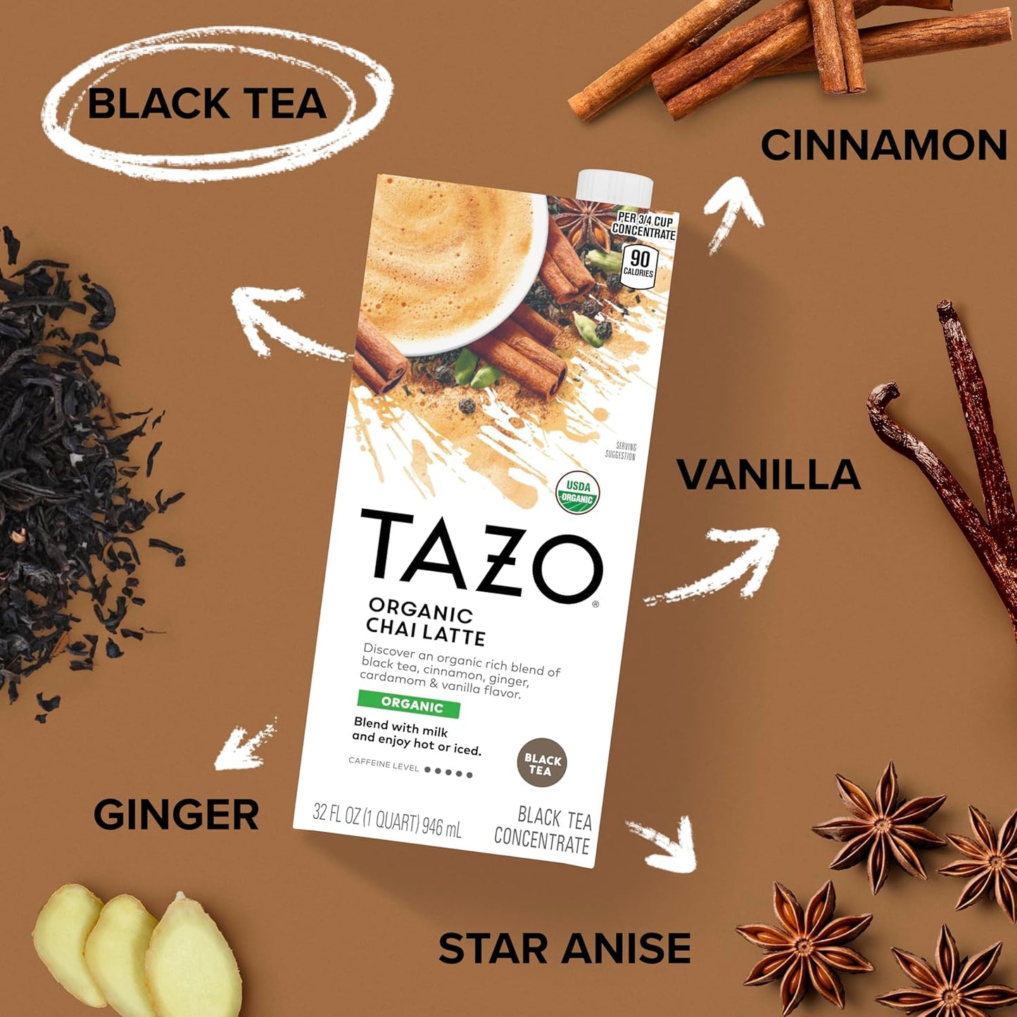 Tazo Tea Organic Chai Concentrate, 32 oz