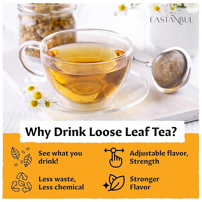 Eastanbul Chamomile Flowers Loose Dried, 1.4oz, Dried Chamomile Tea Loose Leaf, Flor de Manzanilla, Caffeine-Free Camomile Tea, Camomille Herb