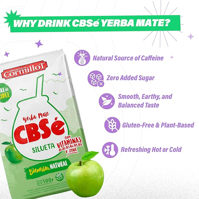 CBSe Silueta Yerba Mate – 500g (1.1 lb) Loose Leaf Herbal Tea – Naturally Flavored Argentine Yerba Mate – Smooth, Balanced, Refreshing