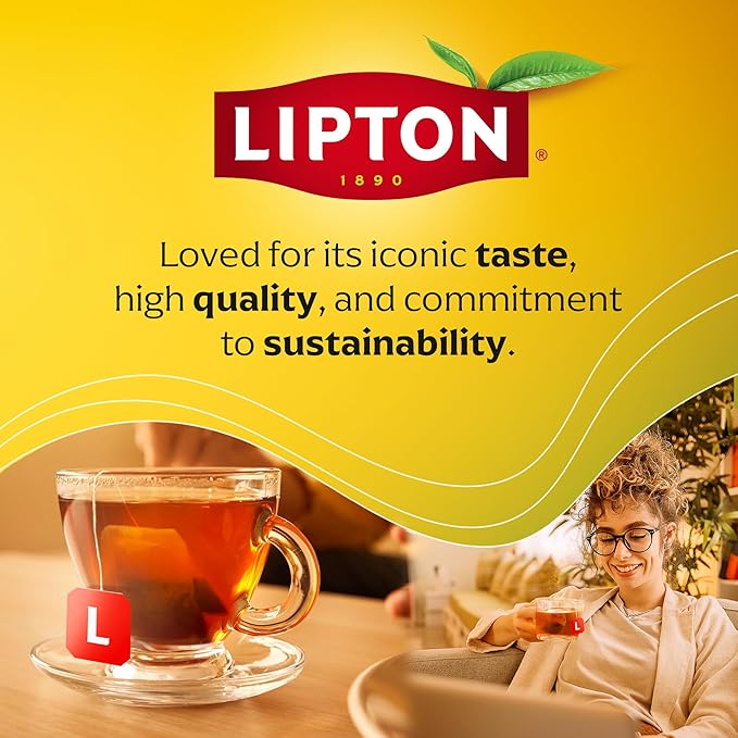 Lipton Smooth Mint with Lemon Peels Tea Bags, caffeine free Tea, Fruit and Herbal Tea, Individually Wrapped, 20 Tea Bags
