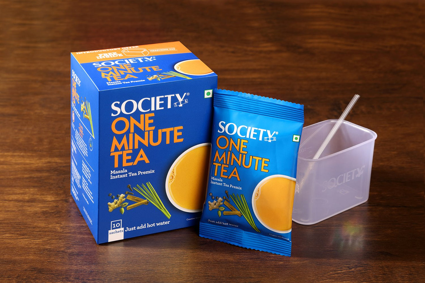 Society One Minute Tea Premix - Masala Flavour, 10 Sachets