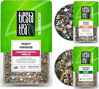Tiesta Tea - Green Tea Gift Box, Loose Leaf, 3 Pouches, Medium Caffeine, Hot & Iced, Assortment with Light Citrus & Fruity Green, Loose Leaf Variety Box