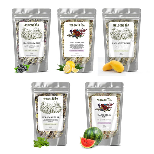 Nelson's Tea Mint Sampler Pack 5 Flavors Variety Loose Leaf Tea, 2oz