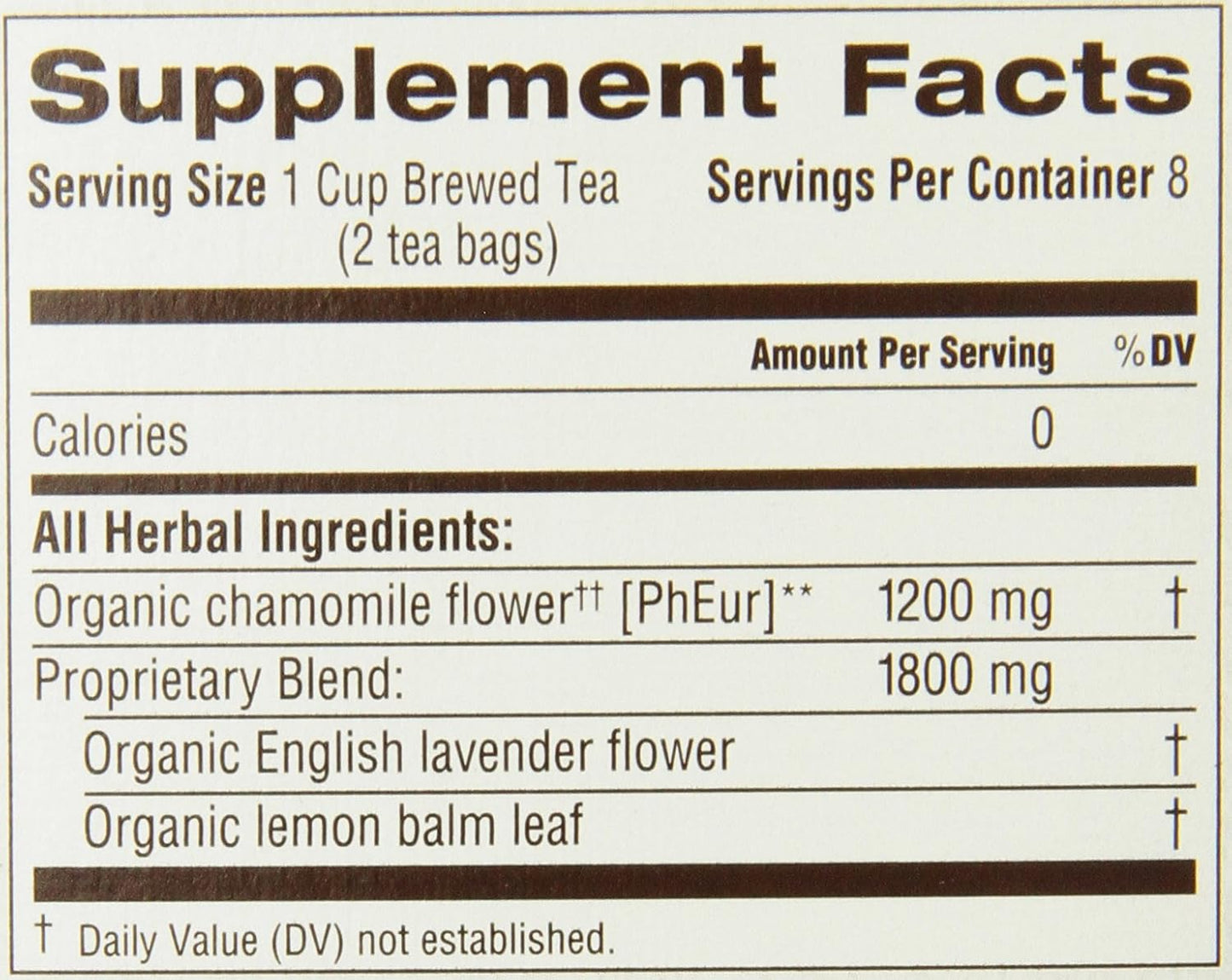 Traditional Medicinals Organic Chamomile with Lavender Herbal Tea (Pack of 1), Calms the Nervous System, 16 Tea Bags