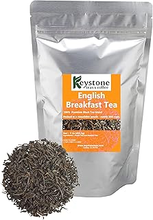 English Breakfast Loose Leaf Tea, 1lb Pouch Premium Black tea blend of Assam and Keemun, Drink Hot or Iced, Sweetened or Plain –Nearly 200 servings.