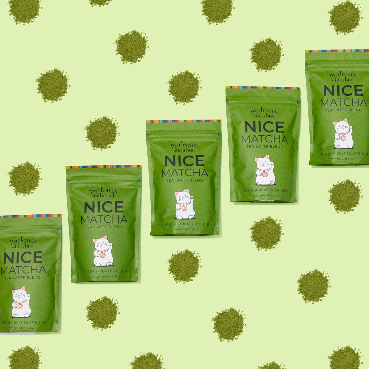 Two Leaves and a Bud Nice Matcha Sweetened Latte Blend, 1.1lb (500g)