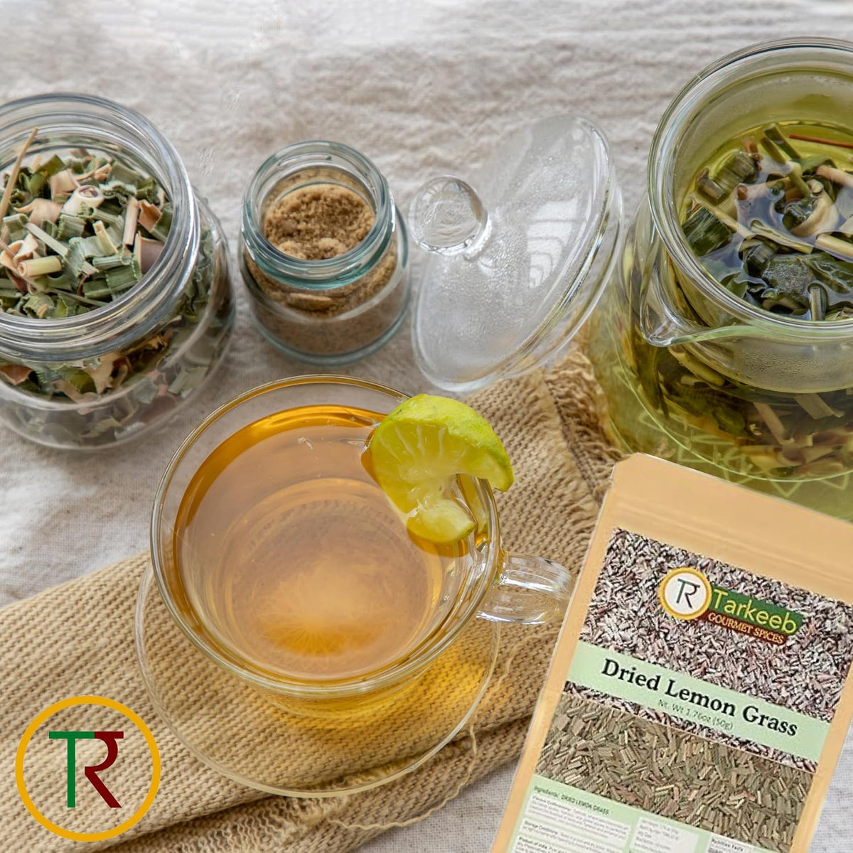Tarkeeb Lemongrass – Dried Lemon Grass cut and sifted | Used for Cooking and Tea | All Natural | Gluten Free | NON-GMO | Vegan | Net Weight: 1.76oz/50g | Indian Origin |