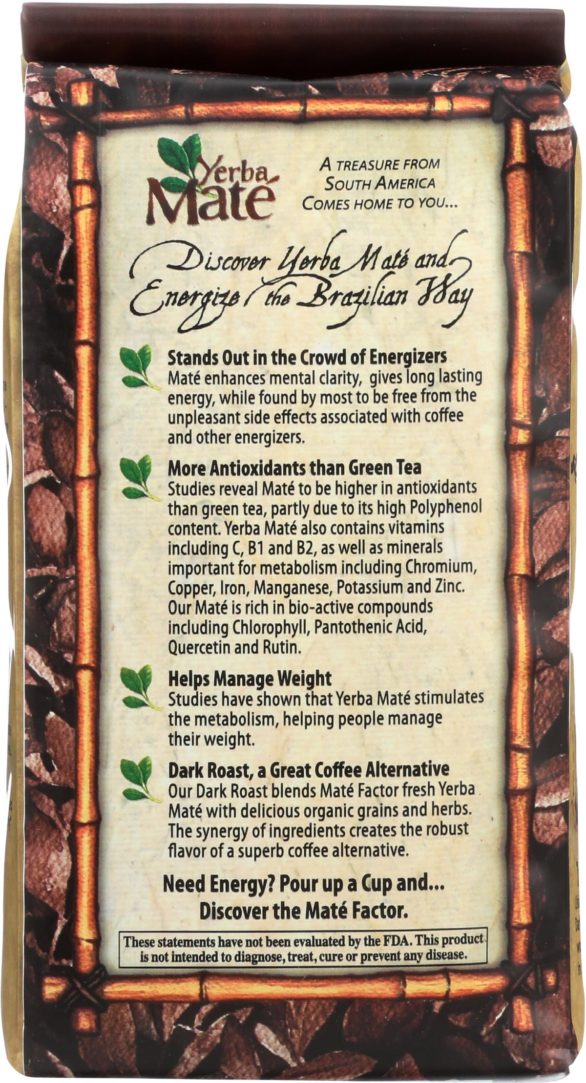 Maté Factor The Mate Fa Countor, Tea Mate Dark Roast, 12 Ounce