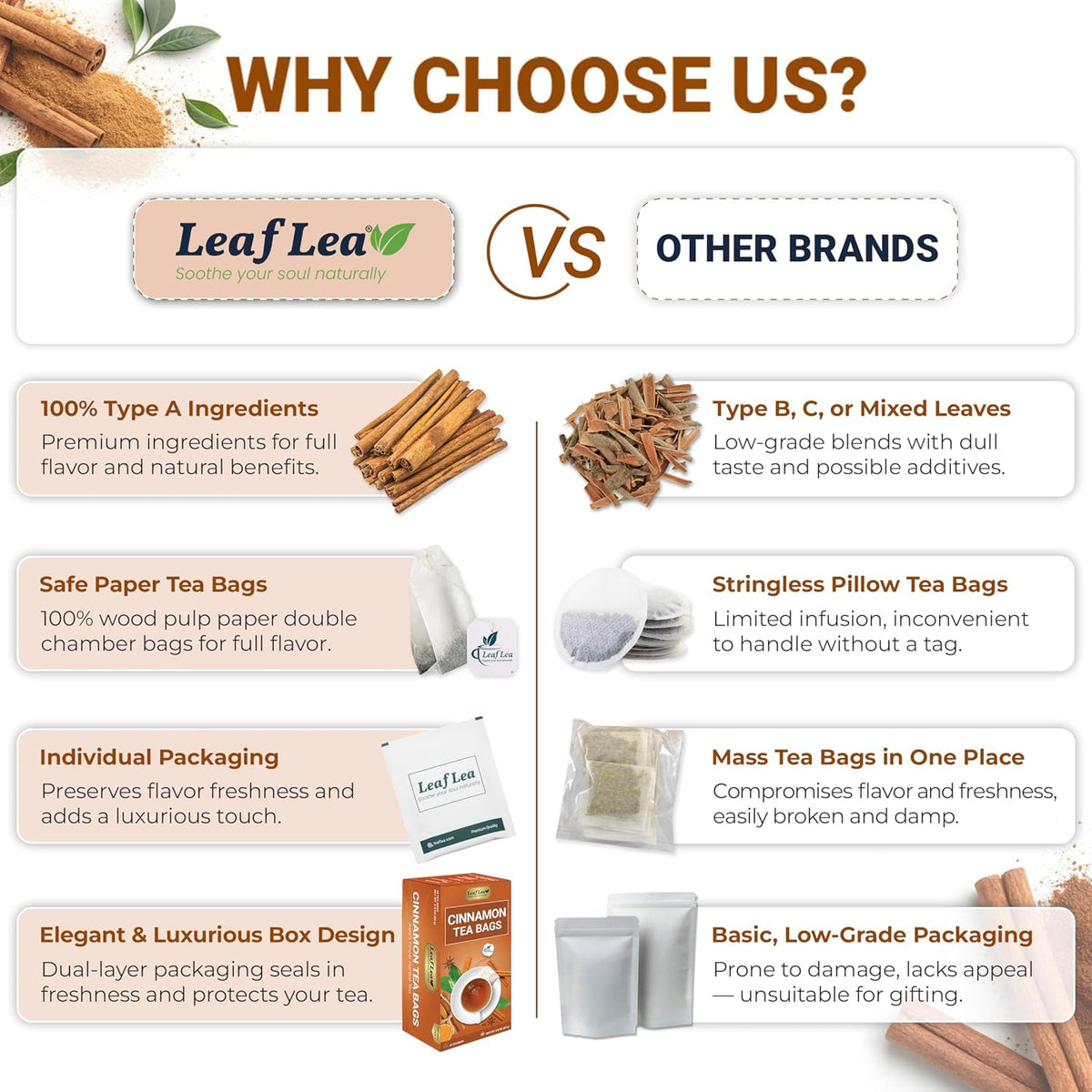 LeafLea Pure Cinnamon Tea Bags