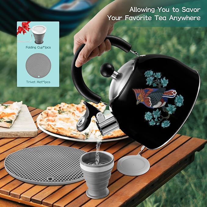 ARC Stainless Steel Whistling Tea Kettle for Stovetop, Magic Color Changing Design Teapot for Stovetop