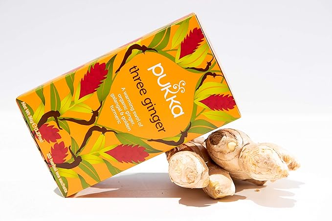 Pukka Herbal Tea Three Ginger 20 Count (Pack of 3)