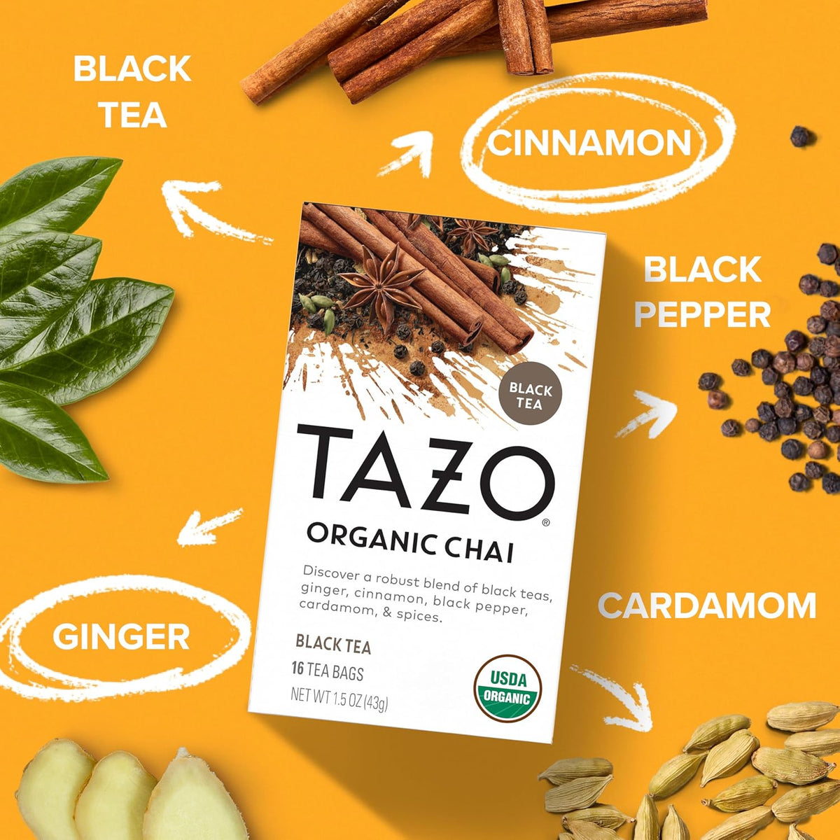 TAZO Awake English Breakfast & Chai Tea Bundle, 32 Tea Bags Total, Pack of 2