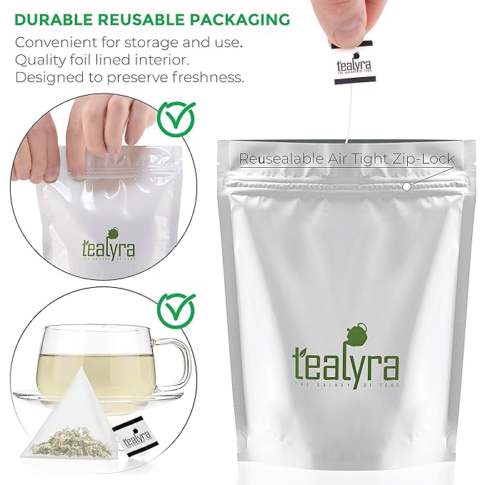 Tealyra - Bedtime - 25 Bags - Chamomile - Spearmint - Hemp Leaves - Unique Relaxing Herbal Loose Leaf Tea - Sleep and Calm Tea - All Natural