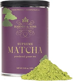 Harney & Sons Supreme Matcha, 80 gram tin, 2.82 ounces, Powdered Green Tea for Everyday, Matcha Lattes, Baking