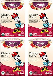 Yogi Cherry Berry Tea (4 pack, 16 each) - Caffeine-Free Organic Herbal Tea