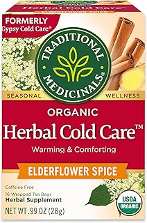 Traditional Medicinals Tea, Organic Herbal Cold Care, Providing Soothing Comfort, 16 Tea Bags