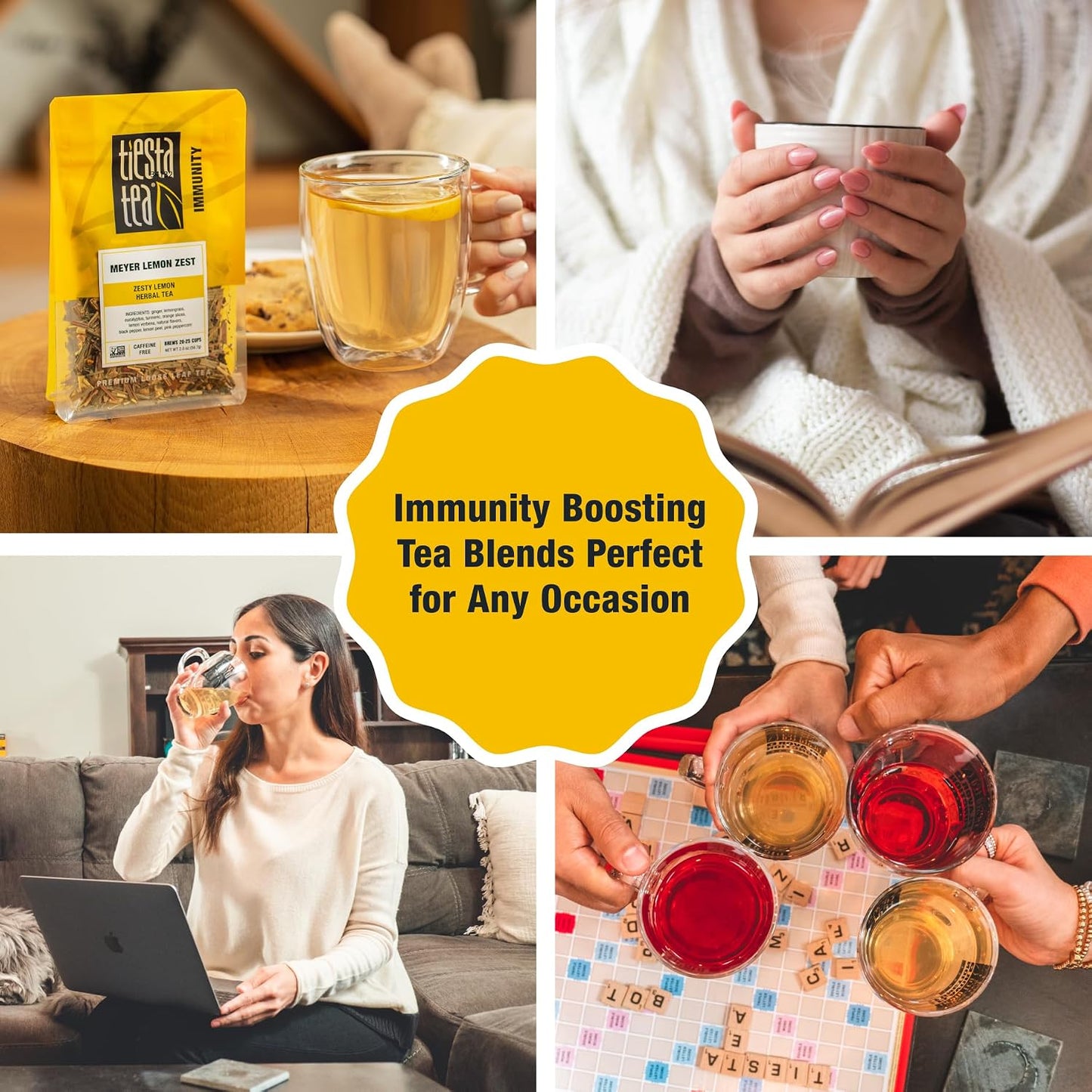 Tiesta Tea - Meyer Lemon Zest, Loose Leaf, Zesty Lemon Herbal Tea | Premium Caffeine-Free Blend, Makes Hot or Iced &amp; Up to 25 Cups, 2oz Resealable Pouch