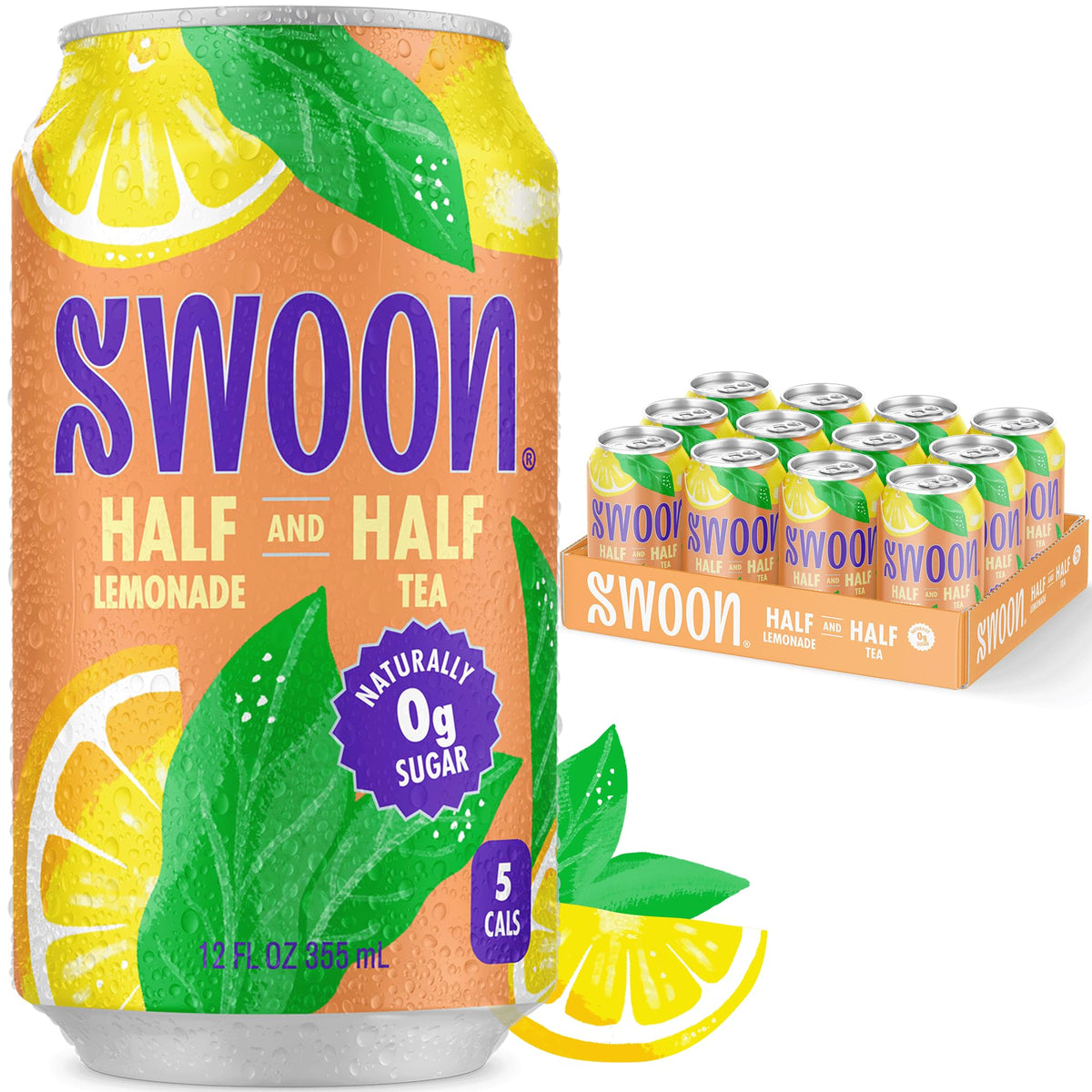 Swoon Half Unsweetened Iced Tea & Half Lemonade - Low Carb, Gluten Free, Keto & Paleo-Friendly - Natural Lemon Juice