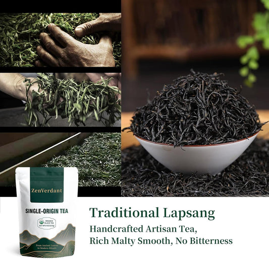 ZenVerdant Premium Organic Lapsang Souchong Black Tea, 8oz