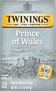Twinings Prince of Wales Tea - Classic, Mellow Caffeinated Black Tea Bags Individually Wrapped, 20 Count