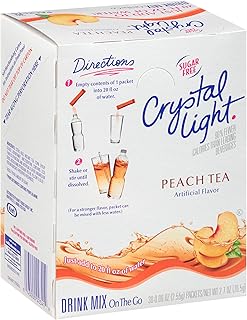 Crystal Light On the Go Single Serve Sugar-Free Peach Tea Mix, 2.7 oz. Packets (120 Count, 4 Packs of 30)