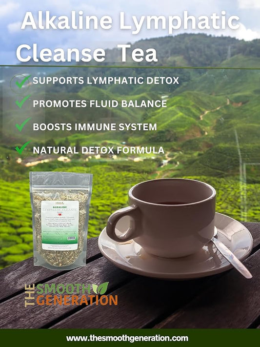 Alkaline Lymphatic Cleanse Tea, Herbal Blend for Detox and Drainage, 3 oz