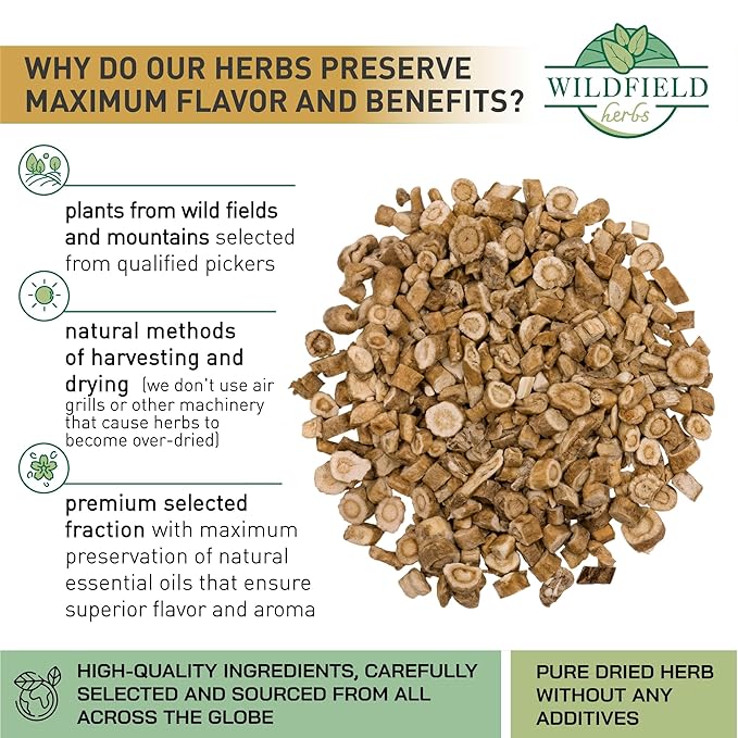 WILDFIELD HERBS 4 oz. Astragalus Root Herbal Tea – 113g Dried Astragalus Root Tea Huang Qi Raíz de Astrágalo