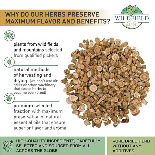 Wildfield Herbs 4 oz. Astragalus Root Herbal Tea – 113g Dried Astragalus Root Tea Huang Qi Raíz de Astrágalo