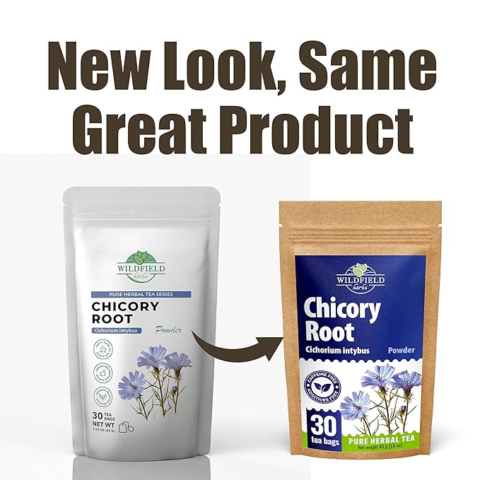30 Bags Tea Chicory Root Tea Herbal (Cichorium Intybus) - 30 Count 1.5g Bags Chicory Root Herb Achicoria