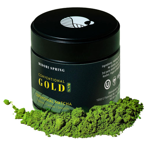 Midori Spring Gold No.2 - Conventional Ceremonial Grade Matcha - Smooth Nutty Blend, Japanese Green Tea Powder (Gold No2)