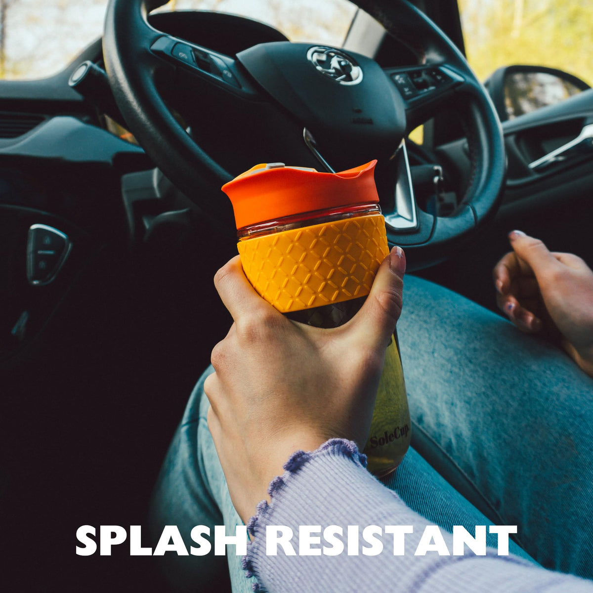 SoleCup. Large Travel Mug Loose Tea Infuser - Detachable Tea Strainer with Splash-Resistant Lid - 18oz/530ml BPA-Free