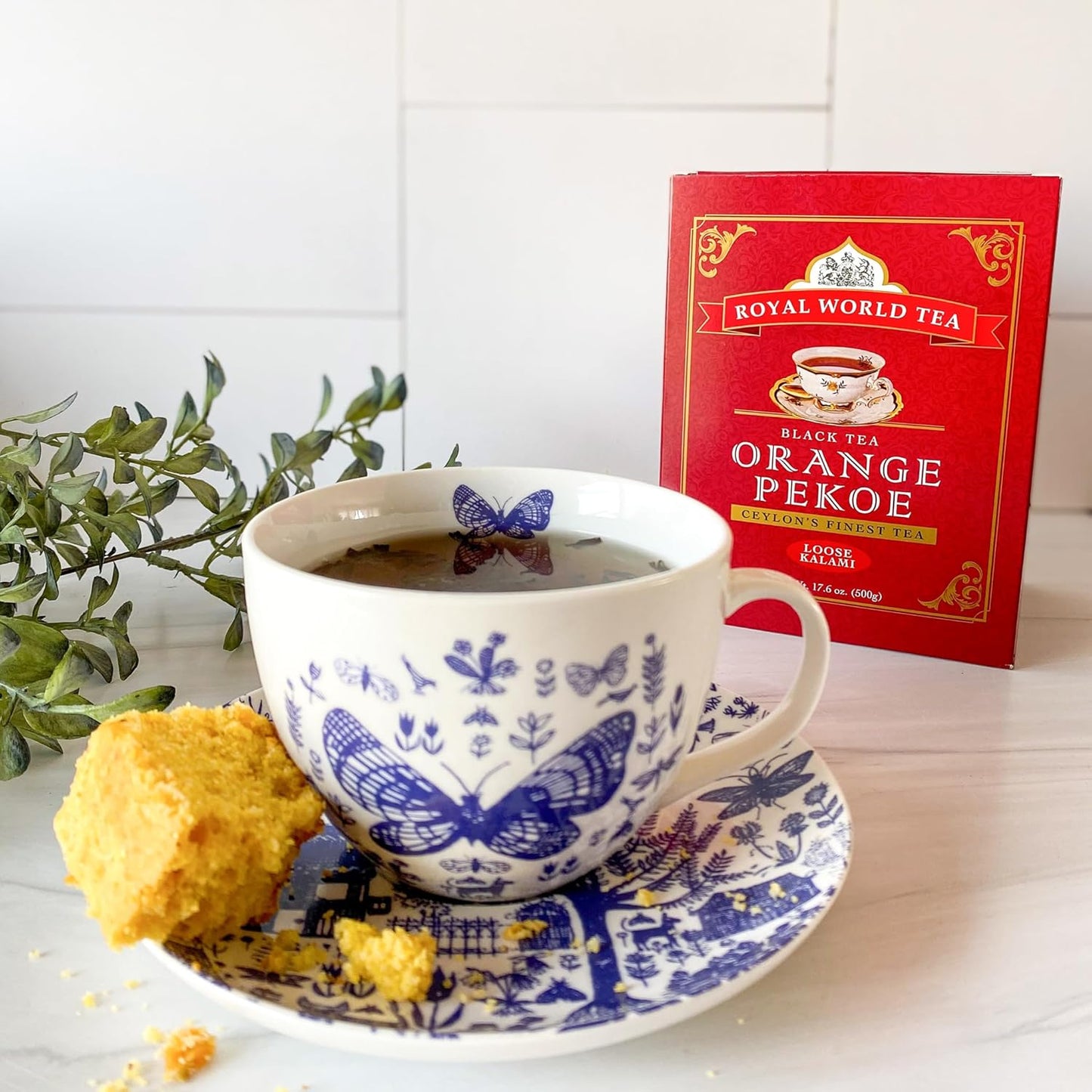 Royal World Black Tea Orange Pekoe Kalami Ceylons Finest, Natural Aroma and Bright, Golden Color, 17.6 oz