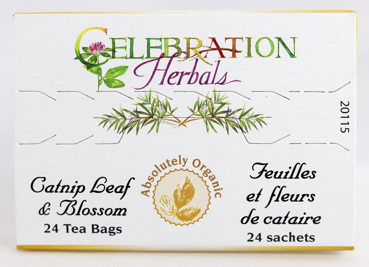 Celebration Herbals Organic Catnip Leaf and Blossom Tea Caffeine Free -- 24 Herbal Tea Bags