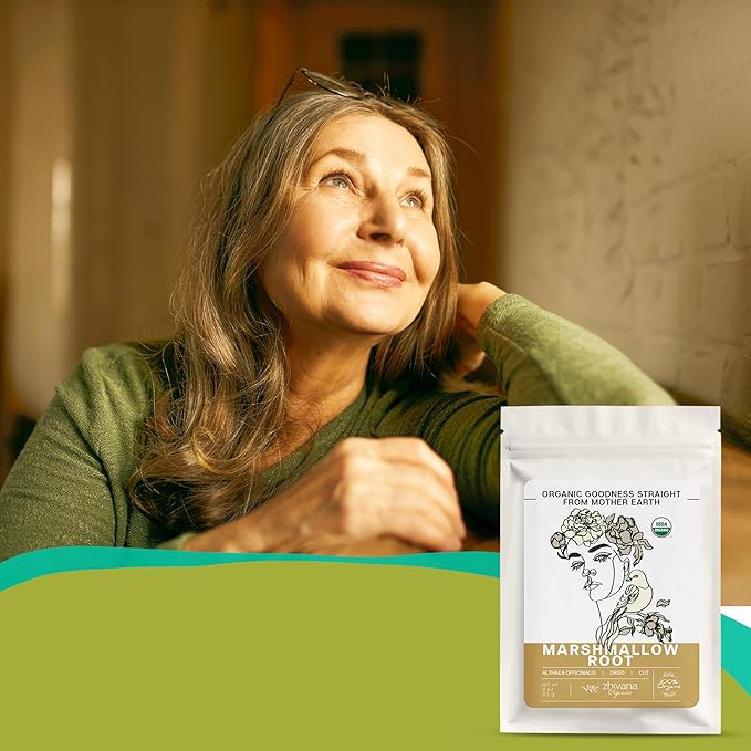 Marshmallow Root Tea Organic (4oz.) - Marshmellow Root Herb (Althea Officinalis) - Throat Tea - Great for Gut Lining, Digestion, Respiratory Health