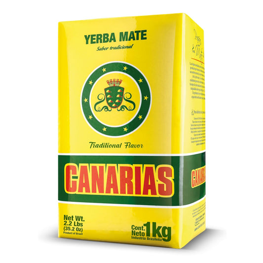 Canarias Yerba Mate Traditional Ground Leaf Tea 1kg - 2.2Lbs | Fine Cut No Stems Rich and full-bodied mate made for gourd and bombilla preparation with a classic Uruguayan profile.