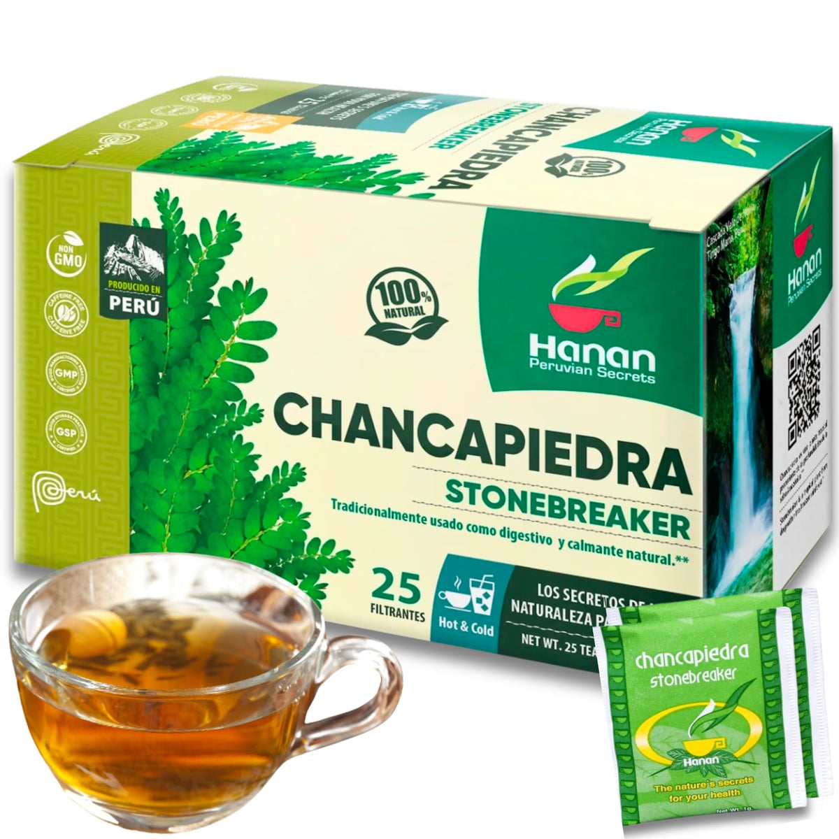Peruvian Naturals Hanan Chanca Piedra Tea - 25 Teabags of Chanca Piedra Stone Breaker Tea Leaves Wild-Grown in Peru